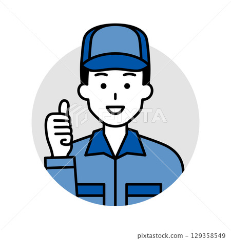 穿工裝褲的男性圖示（好） 129358549