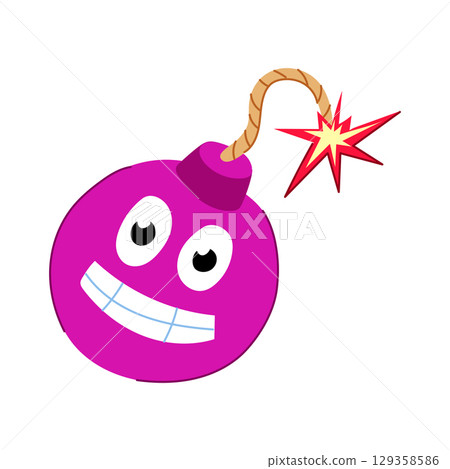 detonation bomb character cartoon vector illustration 129358586