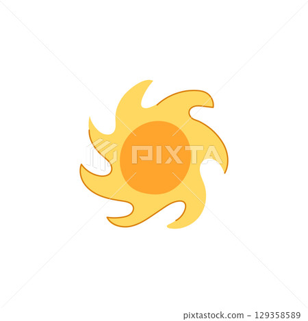 earthy boho sun cartoon vector illustration 129358589