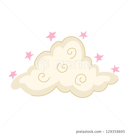 hippie boho cloud cartoon vector illustration hippie boho cloud cartoon vector illustration 129358605