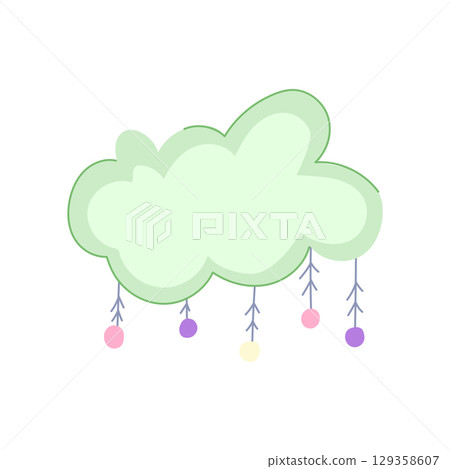 vintage boho cloud cartoon vector illustration vintage boho cloud cartoon vector illustration 129358607