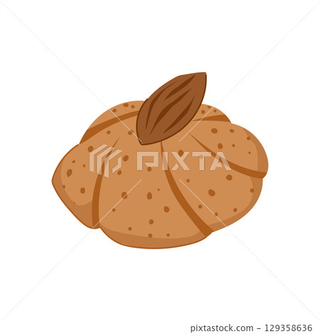 vanilla biscuit cookie cartoon vector illustration 129358636