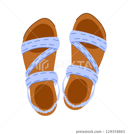 clogs beach footwear cartoon vector illustration 129358663