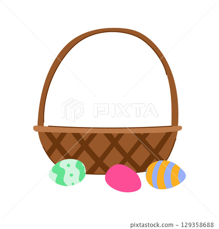 chocolate basket easter cartoon vector illustration 129358688