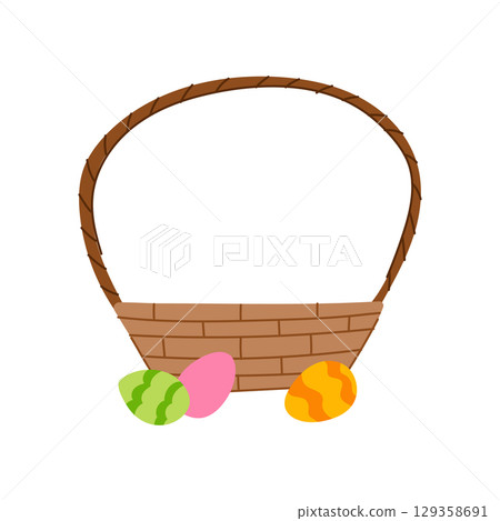hunt basket easter cartoon vector illustration 129358691