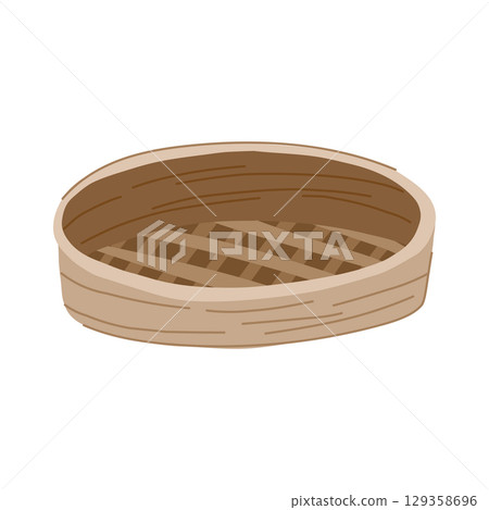 organic bamboo plate cartoon vector illustration organic bamboo plate cartoon vector illustration 129358696