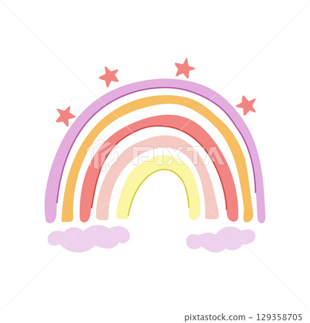 minimalist baby boho rainbow cartoon vector illustration minimalist baby boho rainbow cartoon vector illustration 129358705