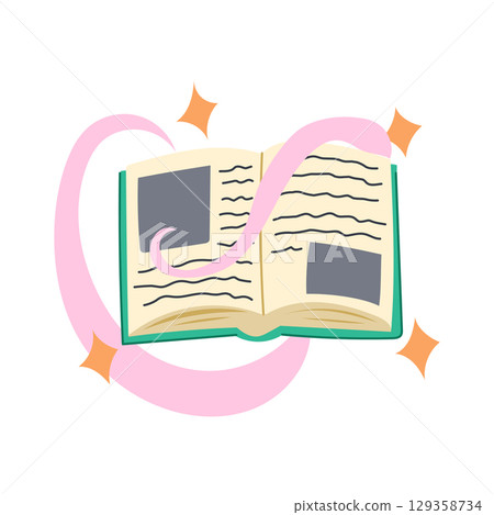 philosopher s alchemy book cartoon vector illustration 129358734