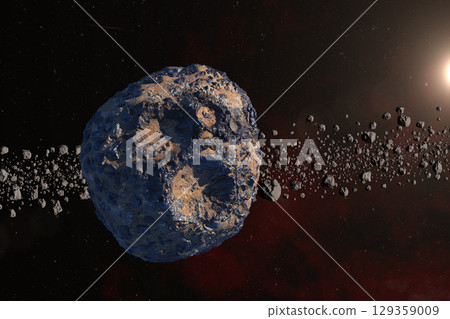 Asteroid Psyche and asteroid belt. 129359009