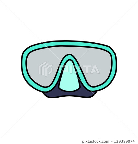 Diving mask isolated on white background, ready for underwater exploration 129359074