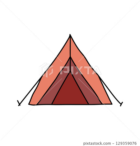 Camping tent symbolizing outdoor recreation and adventure Camping tent symbolizing outdoor recreation and adventure 129359076