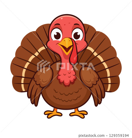Cute Cartoon Turkey Waving Hand Vector Illustration, Happy Thanksgiving Bird Character, Festive Autumn Animal Clipart, Holiday Design Cute Cartoon Turkey Waving Hand Vector Illustration, Happy Thanksgiving Bird Character, Festive Autumn Animal Clipart, Holiday Design 129359194