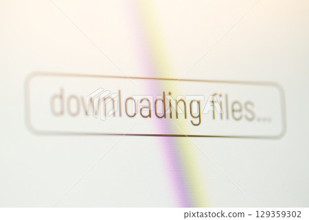 Downloading files icon on computer screen. Downloading information from the website, download process 129359302