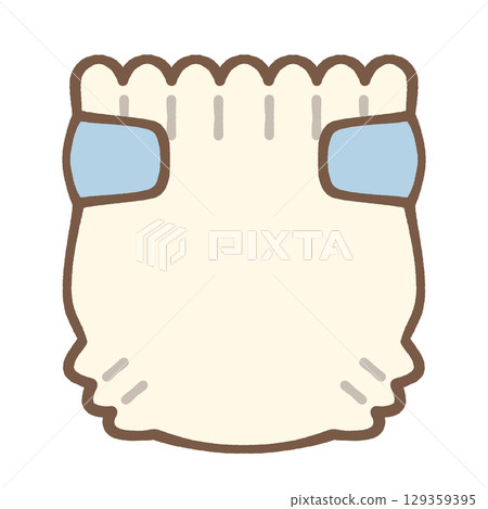 Cute baby diaper icon illustration material 129359395
