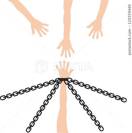 Graphic material illustration of handcuffs Graphic material illustration of handcuffs 129359480