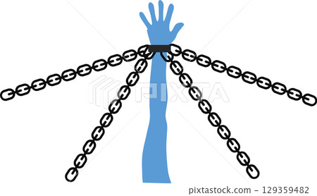 Graphic material illustration of handcuffs 129359482