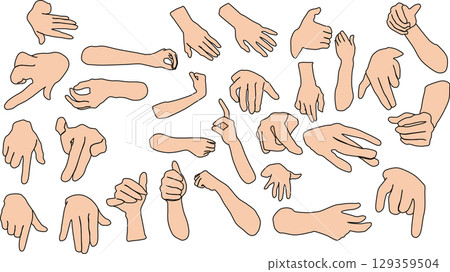 Hand graphic material illustration 129359504