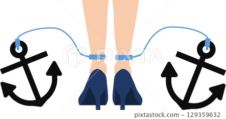 枷鎖的圖形材料插圖 129359632