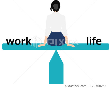 Work-life balance graphic illustration 129360255