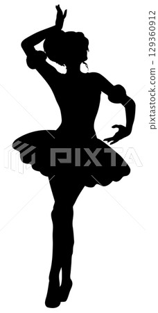 Silhouette of Ballerina in Classical Dance Pose Silhouette of Ballerina in Classical Dance Pose 129360912
