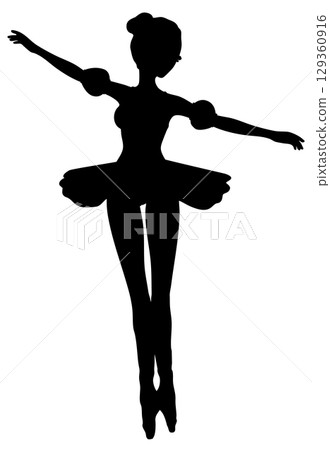 Silhouette of Ballerina in Classical Dance Pose Silhouette of Ballerina in Classical Dance Pose 129360916