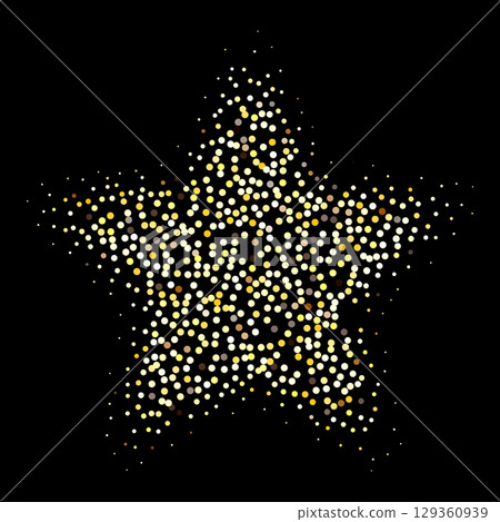 Star made of gold stipple dots 129360939