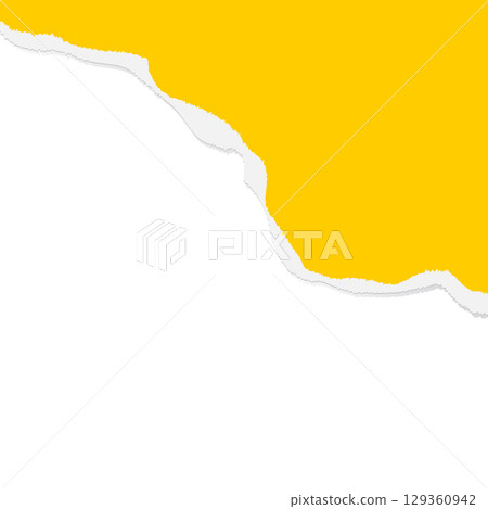 Torn Paper Ripped Edge with Yellow Background 129360942