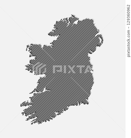 Abstract map of Ireland, parallel grey lines 129360962