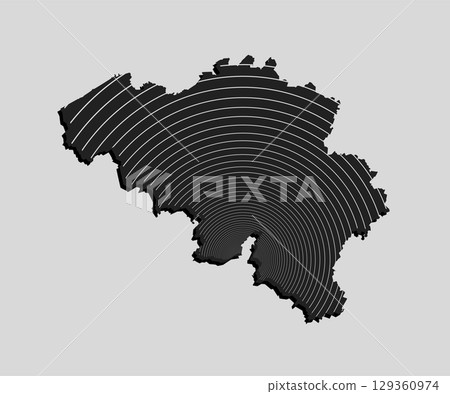 Belgium map from lines - internet, radio signal 129360974
