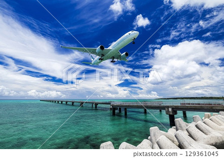 A passenger plane landing at Shimojishima Airport 129361045