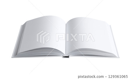 Isolated hardcover book with empty pages as a template or mockup for design 129361065