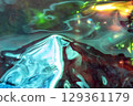 Abstract colorful light reflections in a vibrant and mesmerizing composition 129361179