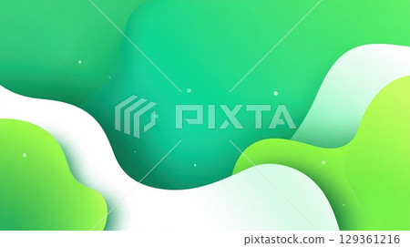 Abstract background illustration with smooth green and white curves 129361216
