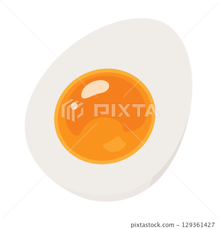 切成兩半的溏心蛋插圖素材 切成兩半的溏心蛋插圖素材 129361427