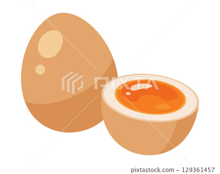 溏心蛋插圖素材 129361457