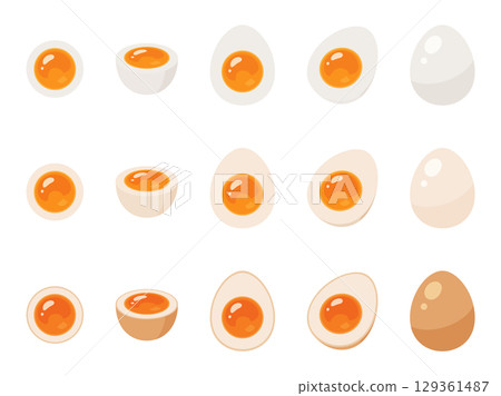 溏心蛋插圖素材集 129361487
