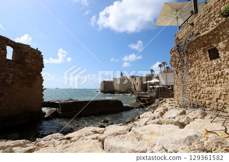 The ancient fortress city of Acre on the Mediterranean coast. The ancient fortress city of Acre on the Mediterranean coast. 129361582