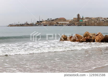 The ancient fortress city of Acre on the Mediterranean coast. The ancient fortress city of Acre on the Mediterranean coast. 129361586