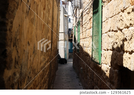 The ancient fortress city of Acre on the Mediterranean coast. 129361625