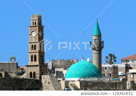 The ancient fortress city of Acre on the Mediterranean coast. 129361631