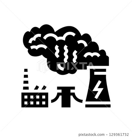 power plant impact pollution glyph icon vector illustration power plant impact pollution glyph icon vector illustration 129361732