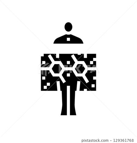 human nervous system showing pcb damage zones glyph icon vector illustration 129361768