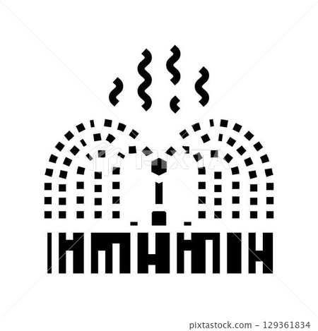 farmers using water contaminated metals irrigation glyph icon vector illustration 129361834