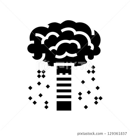 industrial smokestacks releasing particulate matter containing toxic metals glyph icon vector illustration 129361837