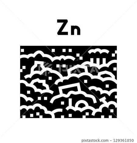 zinc contamination soil due industrial waste disposal glyph icon vector illustration 129361850