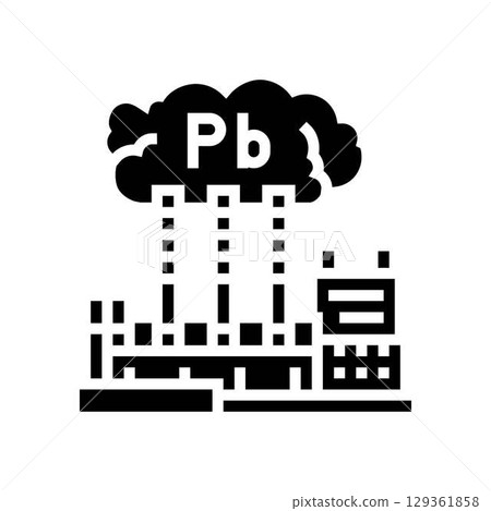 lead smelter emitting toxic fumes air glyph icon vector illustration 129361858