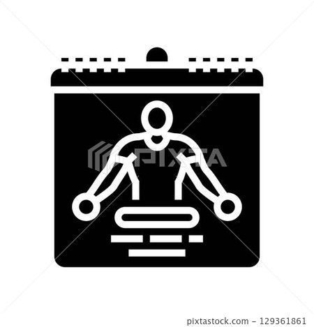 mobility training calendar glyph icon vector illustration mobility training calendar glyph icon vector illustration 129361861