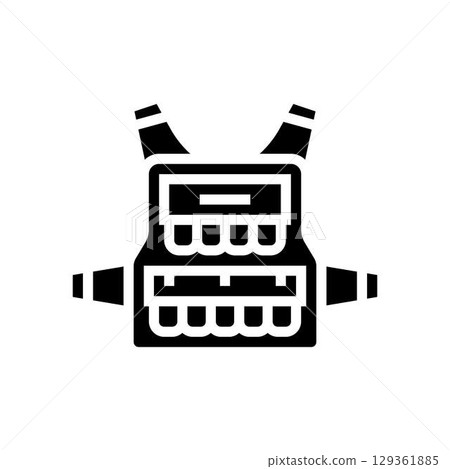 weighted vest functional fitness glyph icon vector illustration 129361885