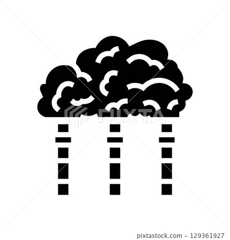 factory chimneys emitting thick smoke air pollution glyph icon vector illustration factory chimneys emitting thick smoke air pollution glyph icon vector illustration 129361927