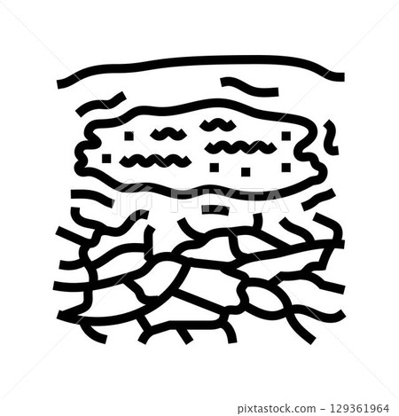 dried landscape dirty water source line icon vector illustration 129361964